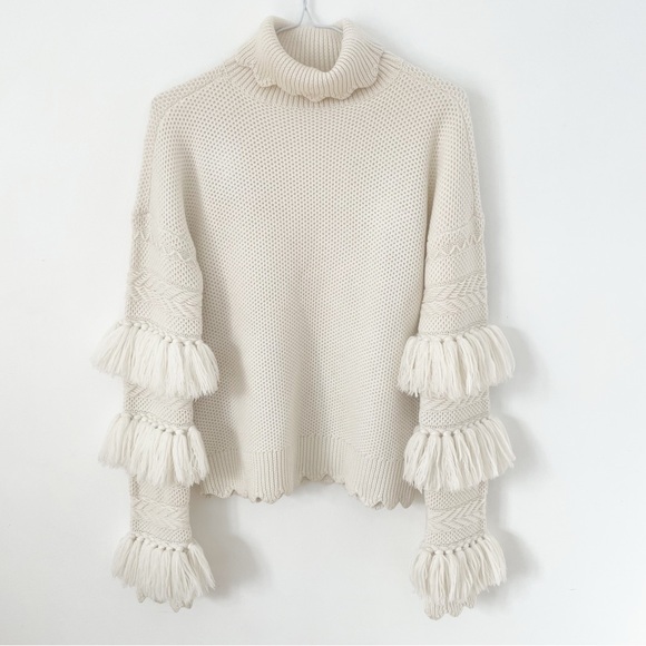 Jonathan Simkhai Wool
Tassel Knit Turtleneck In Neutral size S - Picture 7 of 16